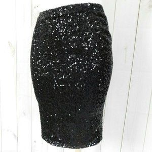 NWT Yumi Kim Black Sequined Straight Pencil Skirt - Size Small